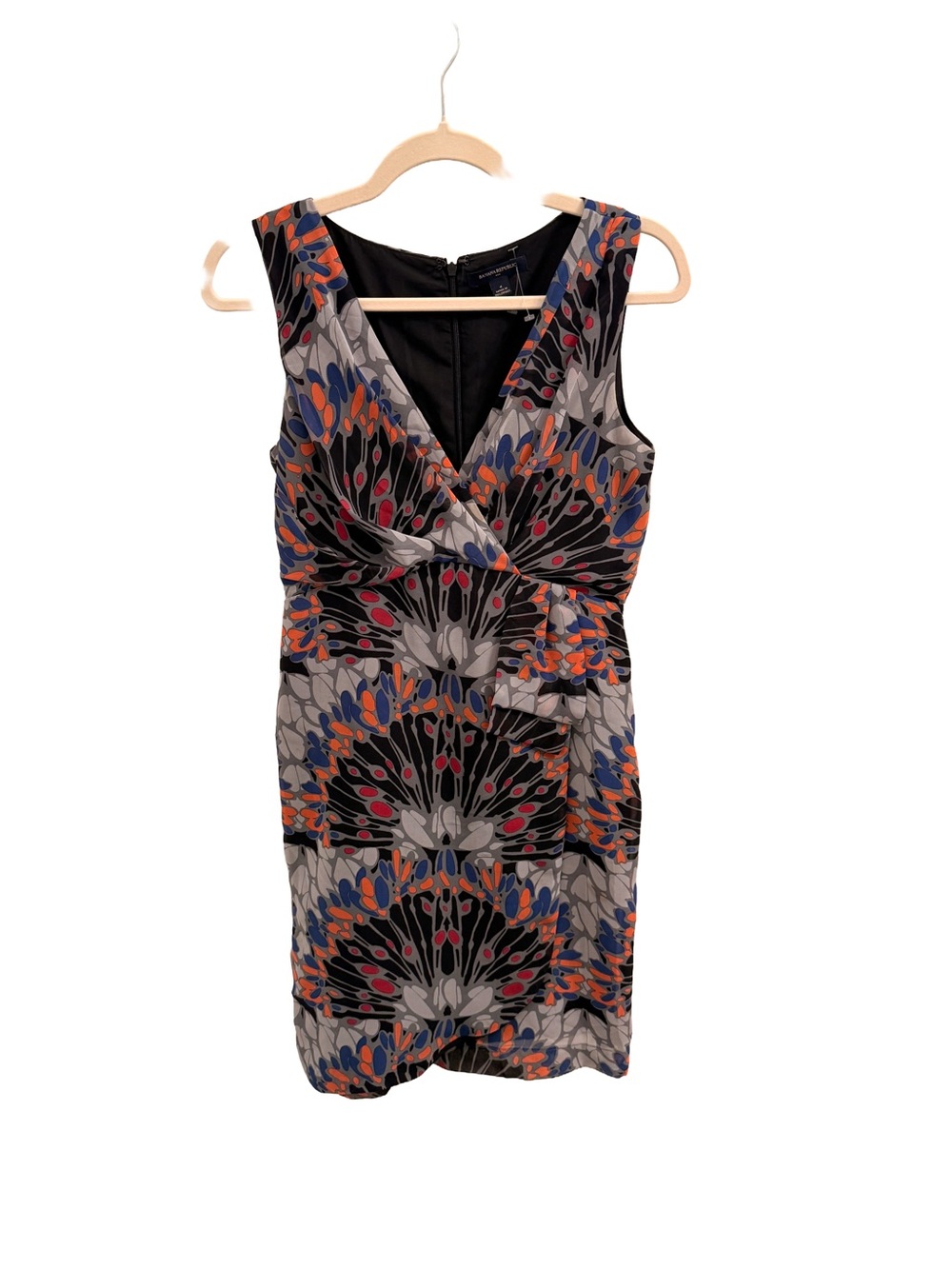 Sleeveless V-Neck Floral Print Faux Wrap Dress - Black & Multicolor